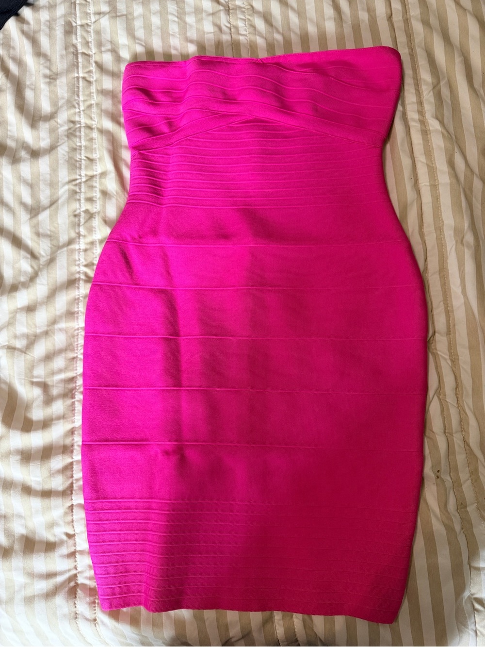 Strapless Bodycon Dress in Hot Pink